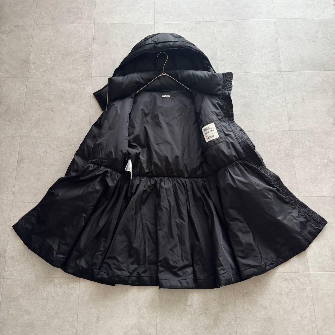 ミュウミュウ　MA-1　ボンバー　フレア　ダウンジャケット　38　Y2K　黒