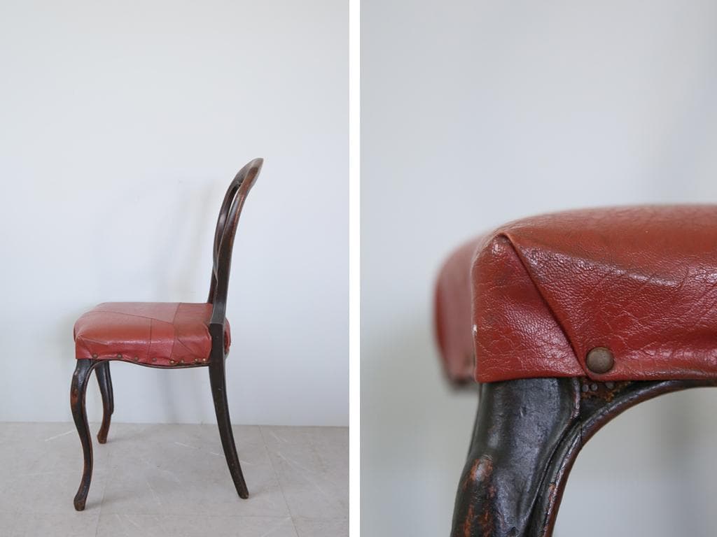 英国アンティーク木製バルーンバックダイニングチェア/サロンイス(89-41-1)