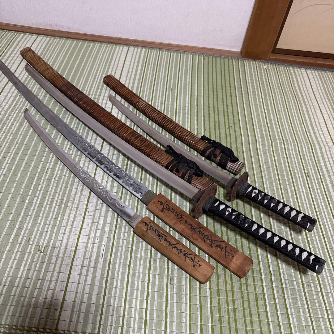 模造刀　模擬刀　武士　侍　伝統工芸　剣　ソード　太刀　小太刀　鞘　鍔　4本