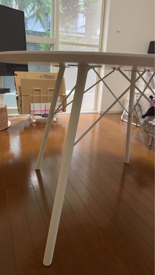 円形ダイニングテーブル ホワイト 105cm