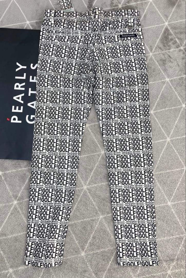 新品 パーリーゲイツ コットンストレッチカルゼ表ピーチパンツ(6)サイズLL/白