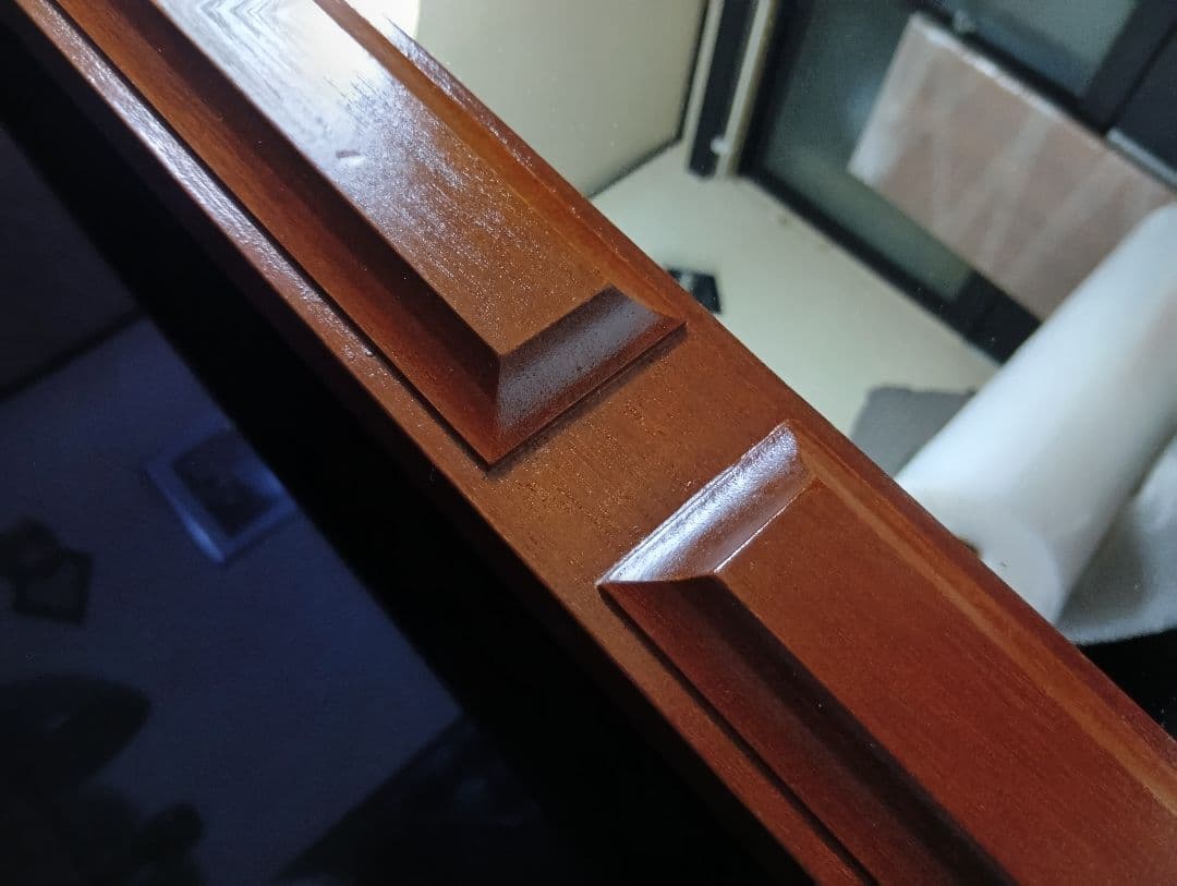 1960's　デンマーク　チーク　無垢材　ブロック　デザイン　ウォール　ミラー