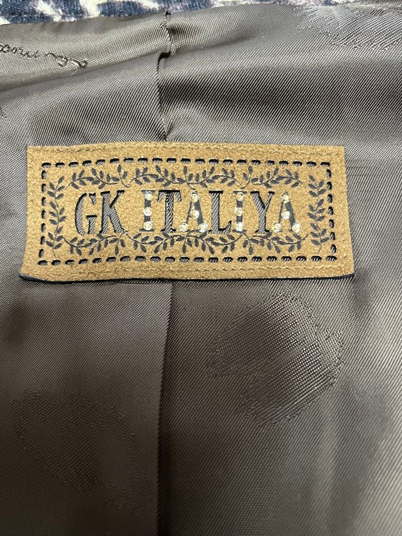 未使用　伊太利屋GKITALIYA ベストジャケット　茶×レオパード柄　おしゃれ