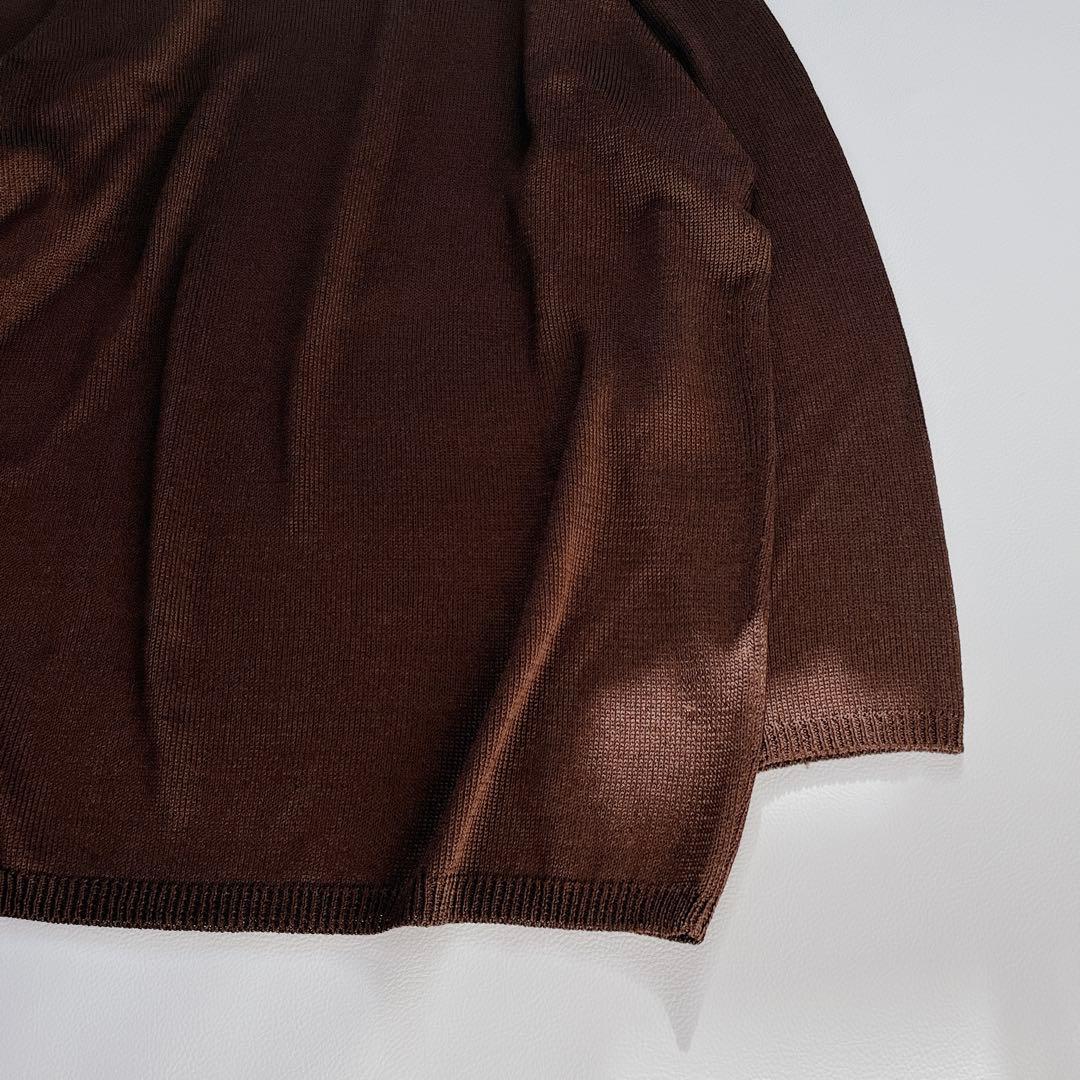 【高級】ヨーガンレール　シルク100%　ニット　ハイネック　ブラウン　M