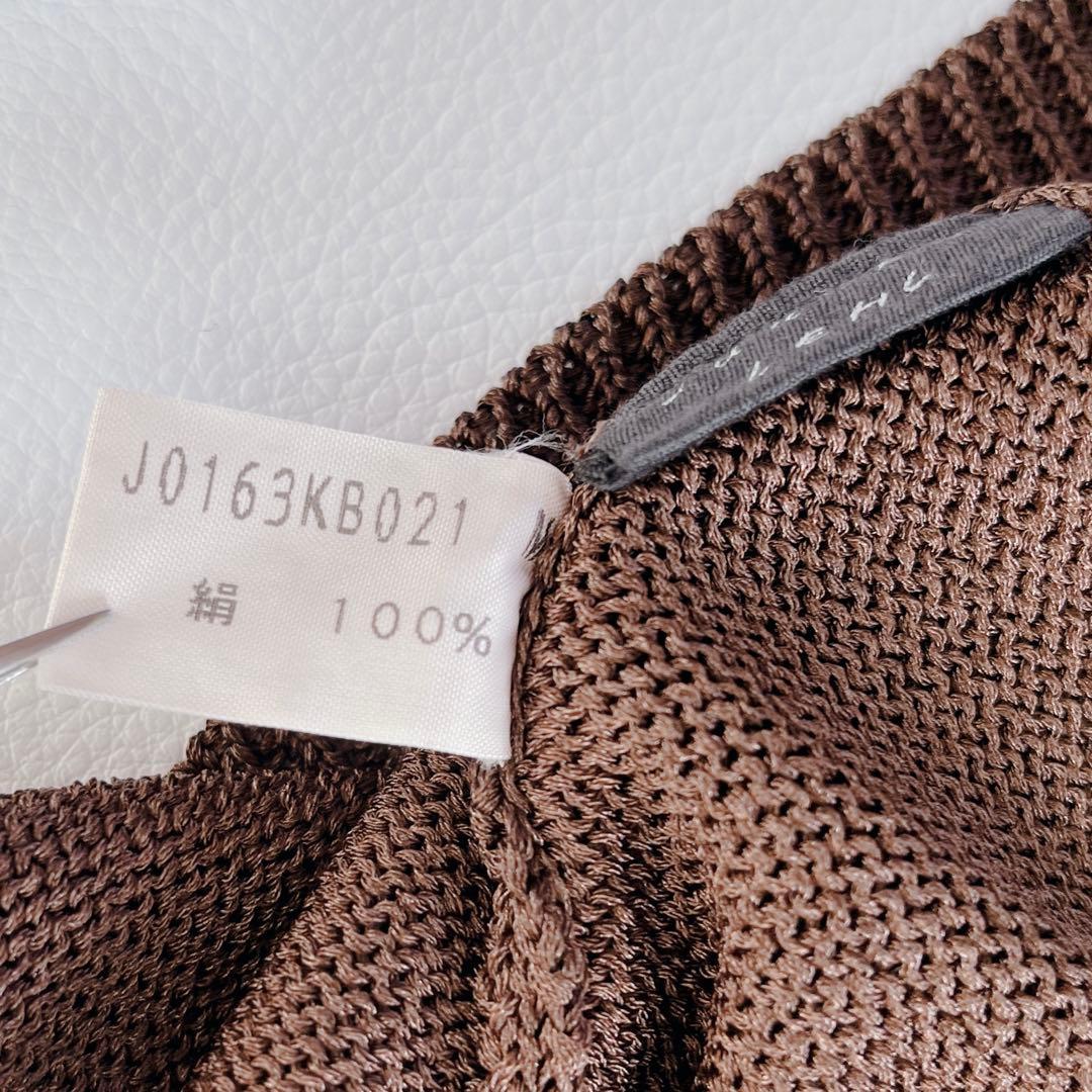 【高級】ヨーガンレール　シルク100%　ニット　ハイネック　ブラウン　M