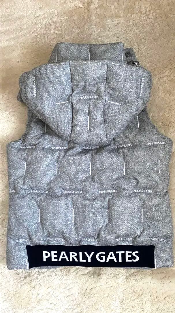 PEARLY GATES グレー ダウンベスト サイズ2 フード付き　取り外し可