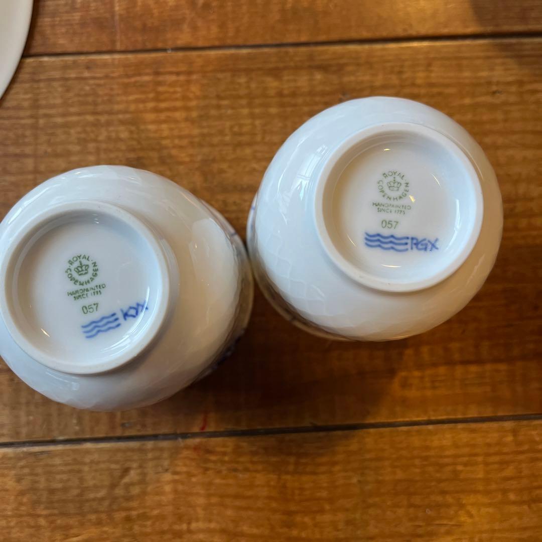 ロイヤルコペンハーゲン★ブルーパルメッテ★ホワイトパルメッテ★5点セット★湯呑み