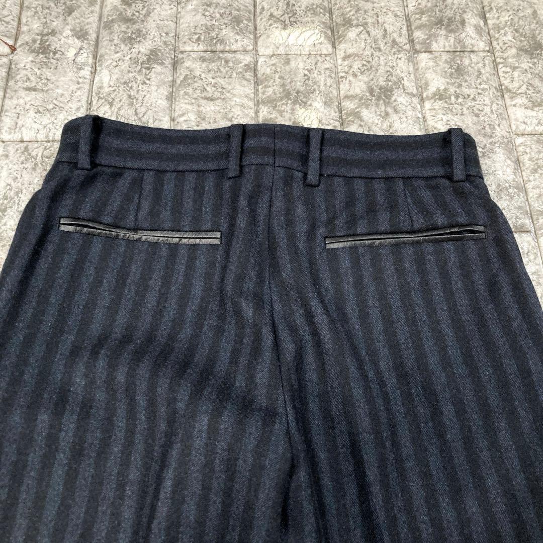 EPOCA パンツスーツ　セットアップ　レザーコンビ　ストライプ