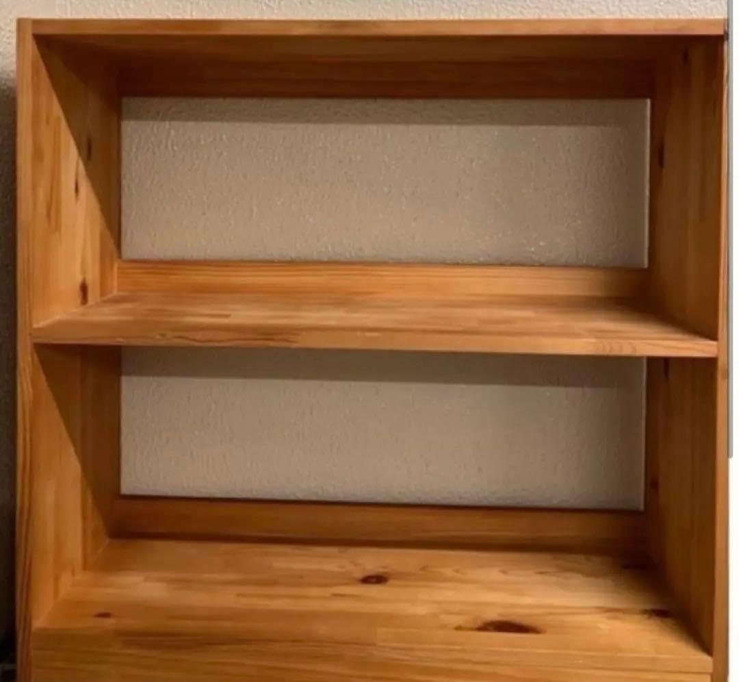 棚 2段 組立不要 ラック 本棚 高さ約80×幅 約84×高さ約31cm