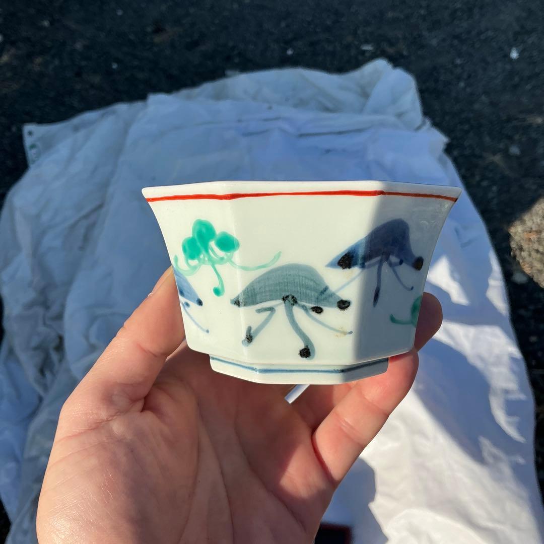 【九谷焼 八角そば猪口 79個セット】伝統的な青九谷様式の色絵が美しい逸品