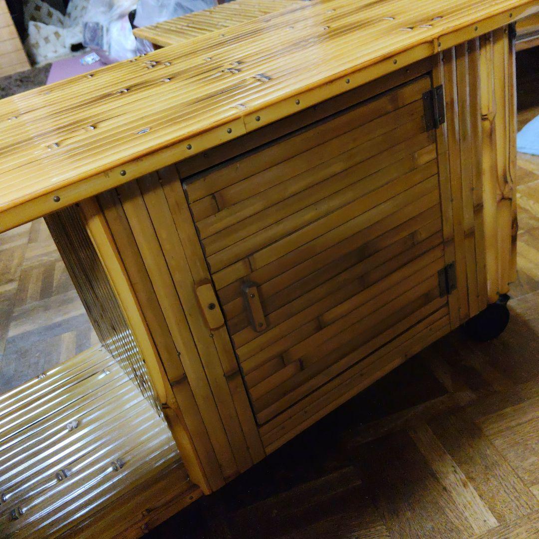 梅里竹芸　ベンチ　キャスター付き