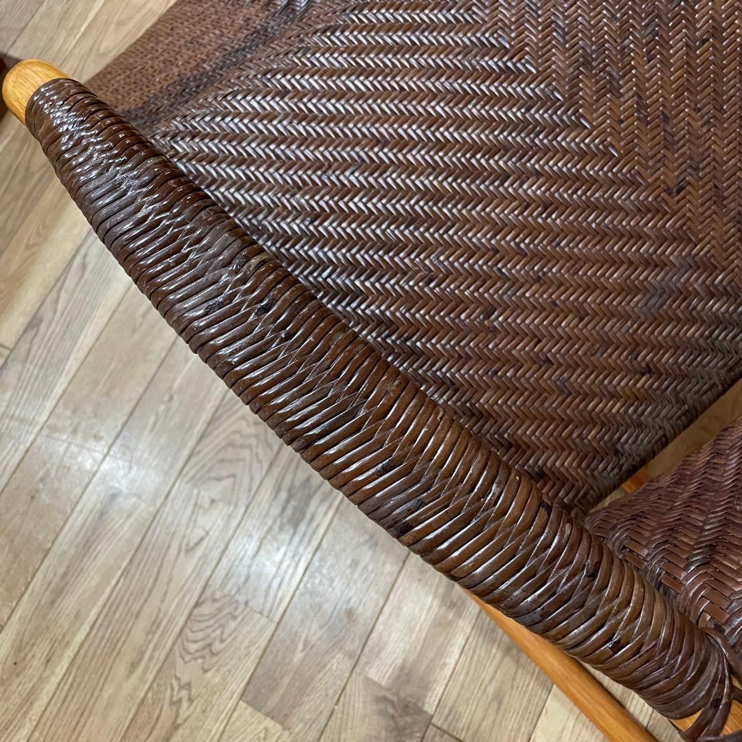 【希少】ヤマカワラタン　レストチェア　アームチェア　ラウンジチェア　オットマン