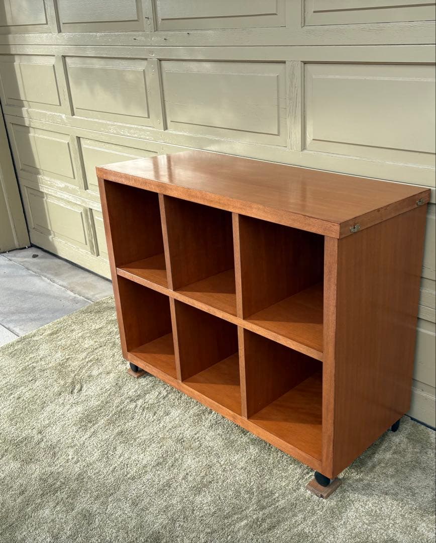 木製オープンシェルフ 6段 キャスター付き