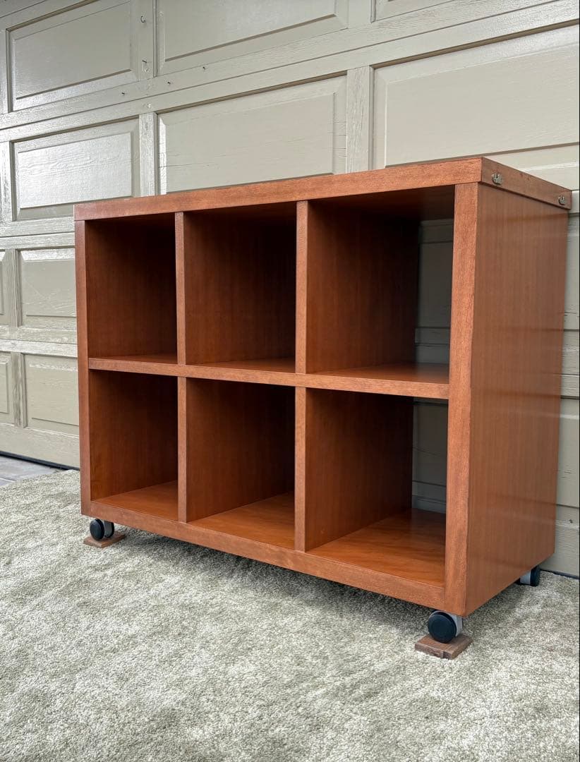 木製オープンシェルフ 6段 キャスター付き