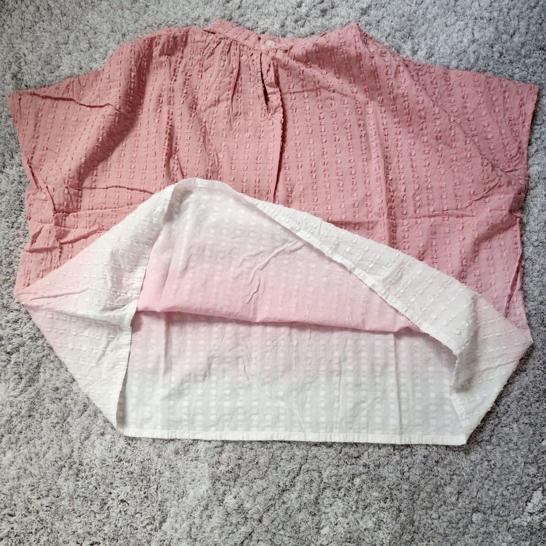 【中川政七商店】ぼかし染プルオーバー・フレンチスリーブ・ブラウス・綿100％