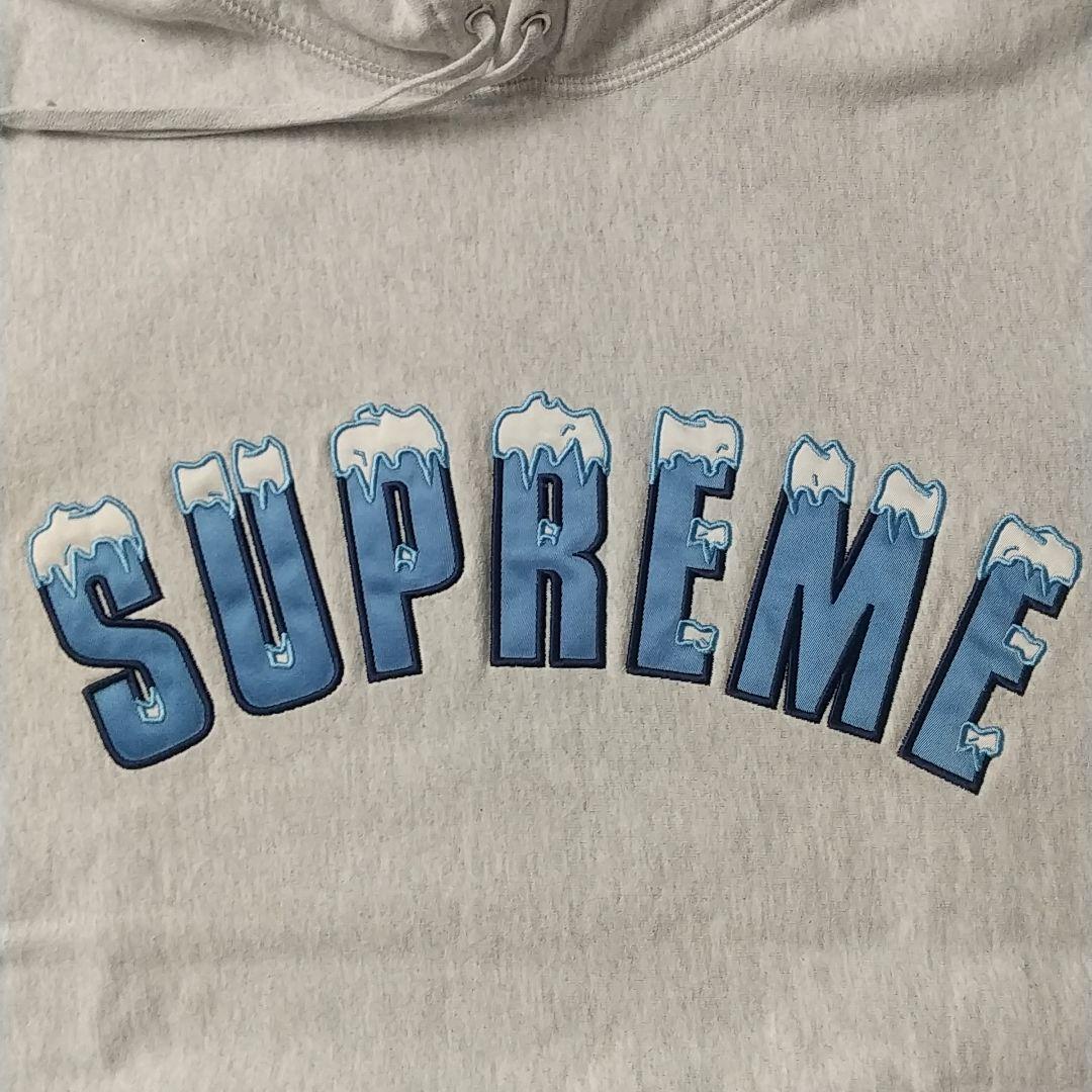 超人気デザイン☆シュプリーム 刺繍アイスロゴ アーチロゴ パーカー XL相当