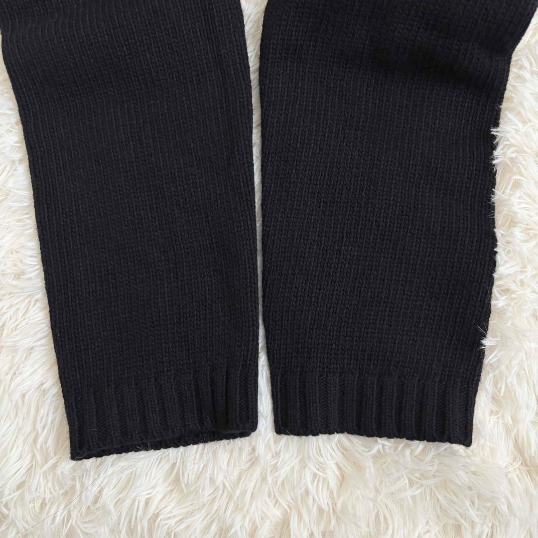 マックスマーラ ケーブルニット カシミヤ ロング ブラック クールネック ボタン