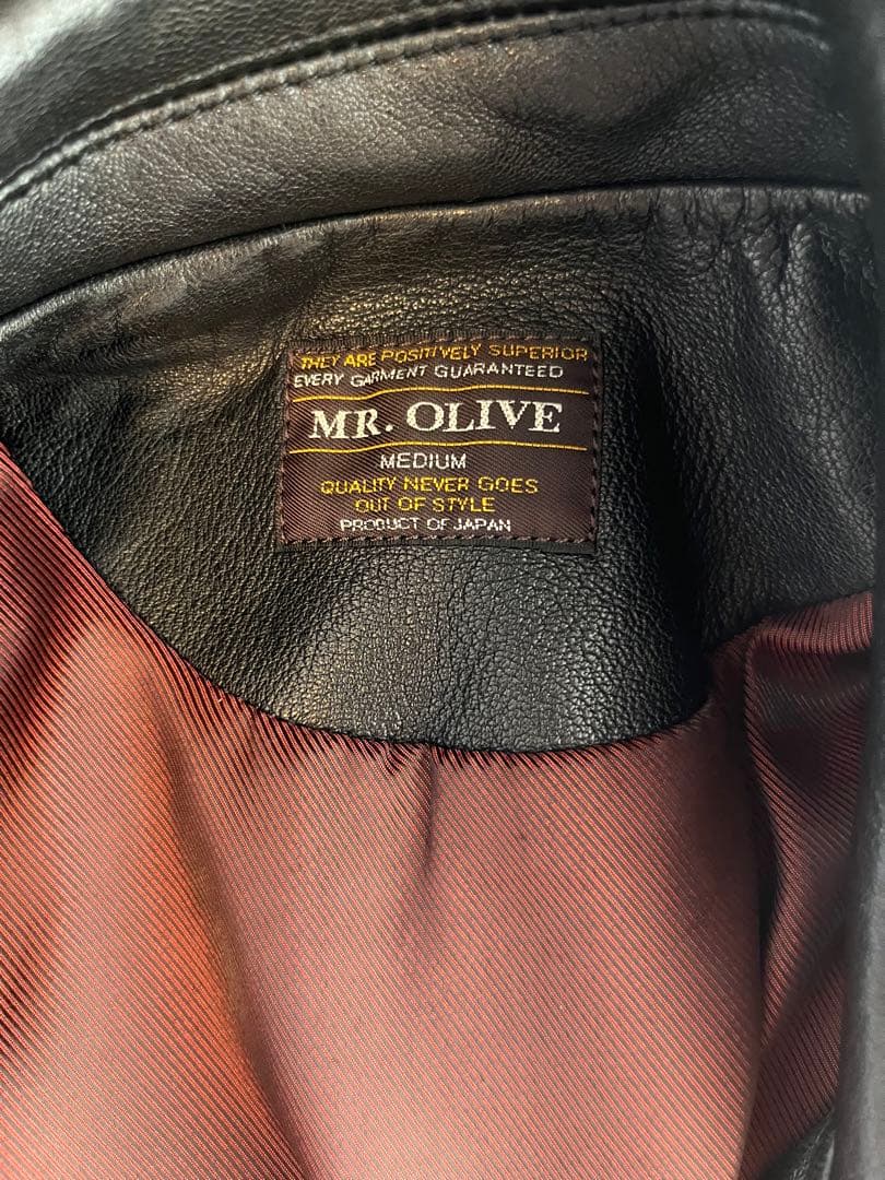 ミスターオリーブ ダブルライダース 羊革 本革 黒 美品 銀金具