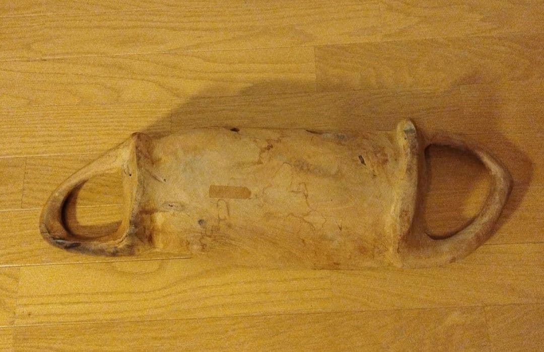 古木 皿 器 無垢 ヴィンテージ アンティーク 木製 大型 ハンドルバスケット