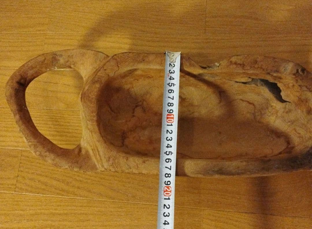 古木 皿 器 無垢 ヴィンテージ アンティーク 木製 大型 ハンドルバスケット