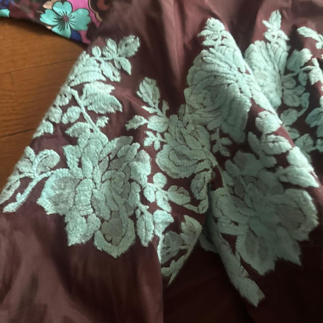 TOKUKO 1er VOL 花柄ロングコート Aラインコートリバーシブル