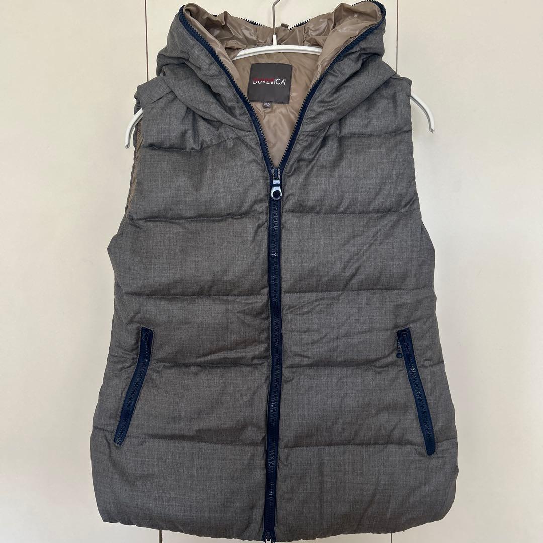 DUVETICA フード付きダウンベスト 42 グレー