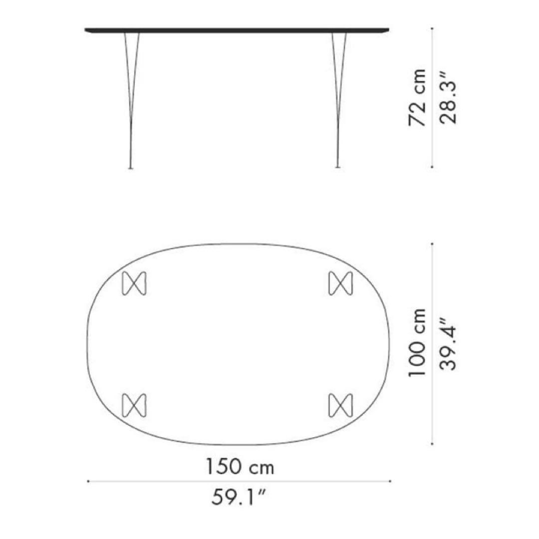 Fritz Hansen フリッツ・ハンセン B612 スーパー楕円テーブル