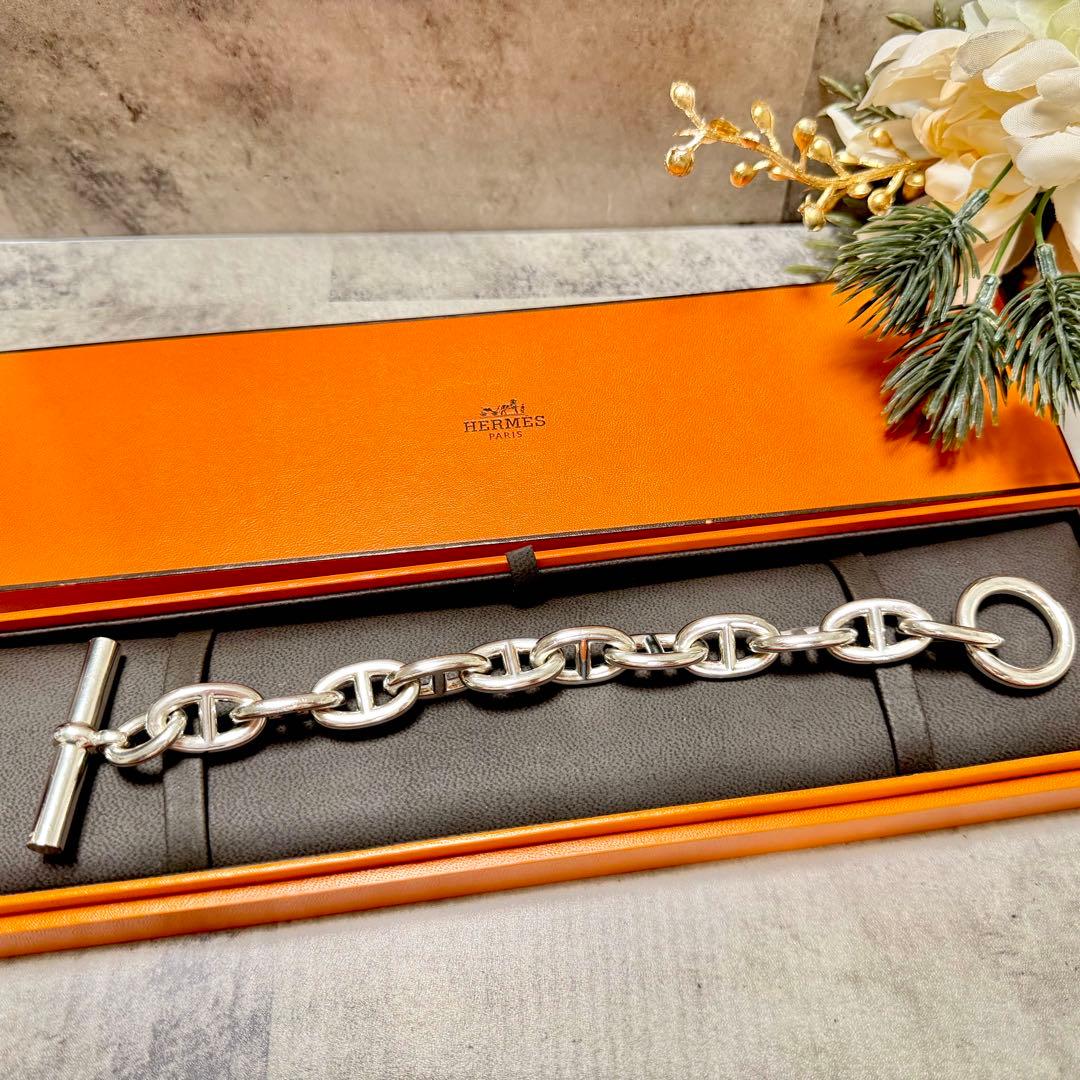 HERMES シェーヌダンクル 925 TGM 11コマ ブレスレット 箱付き