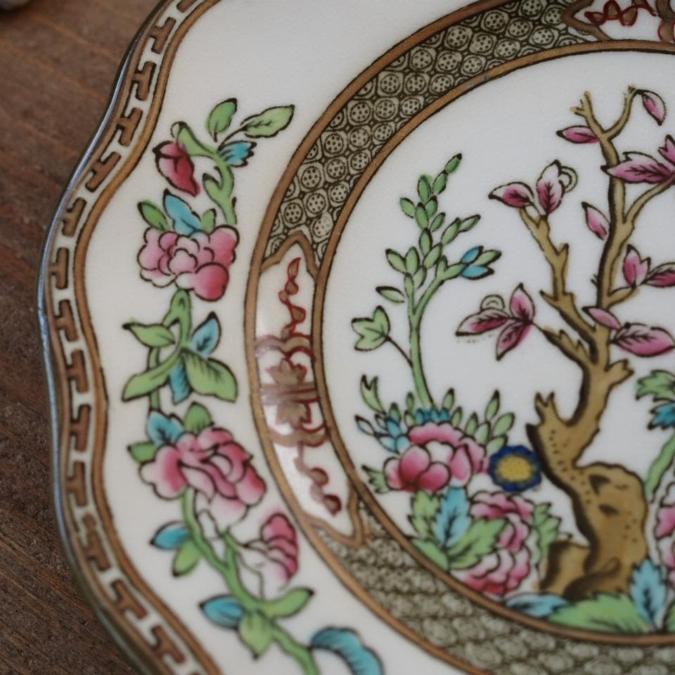 コールポート　インディアンツリー　フリルプレート２枚　小皿　アンティーク　F8