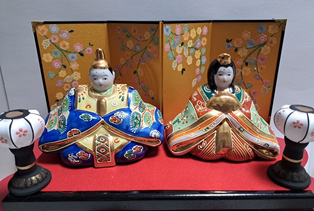 k-② 九谷焼 ひな人形 5号 親王飾り 清香作