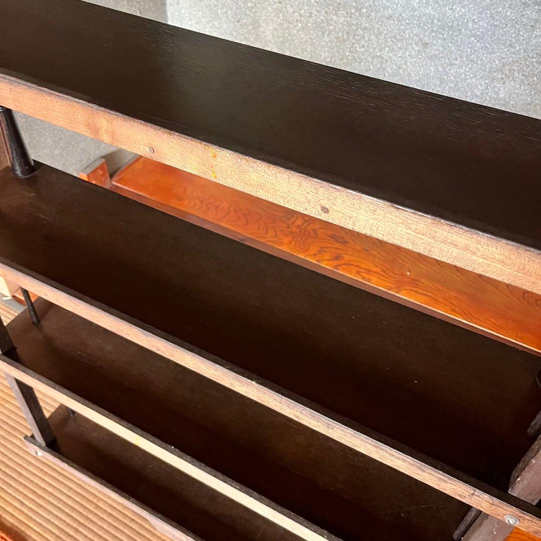 レトロ　ウッドブックキャビネット　木製本棚　５段