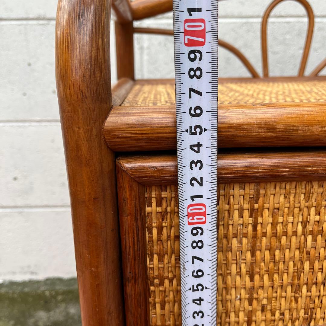 古家具◾️ナチュラル天然素材 4杯 籐ラタンチェスト/ 整理棚