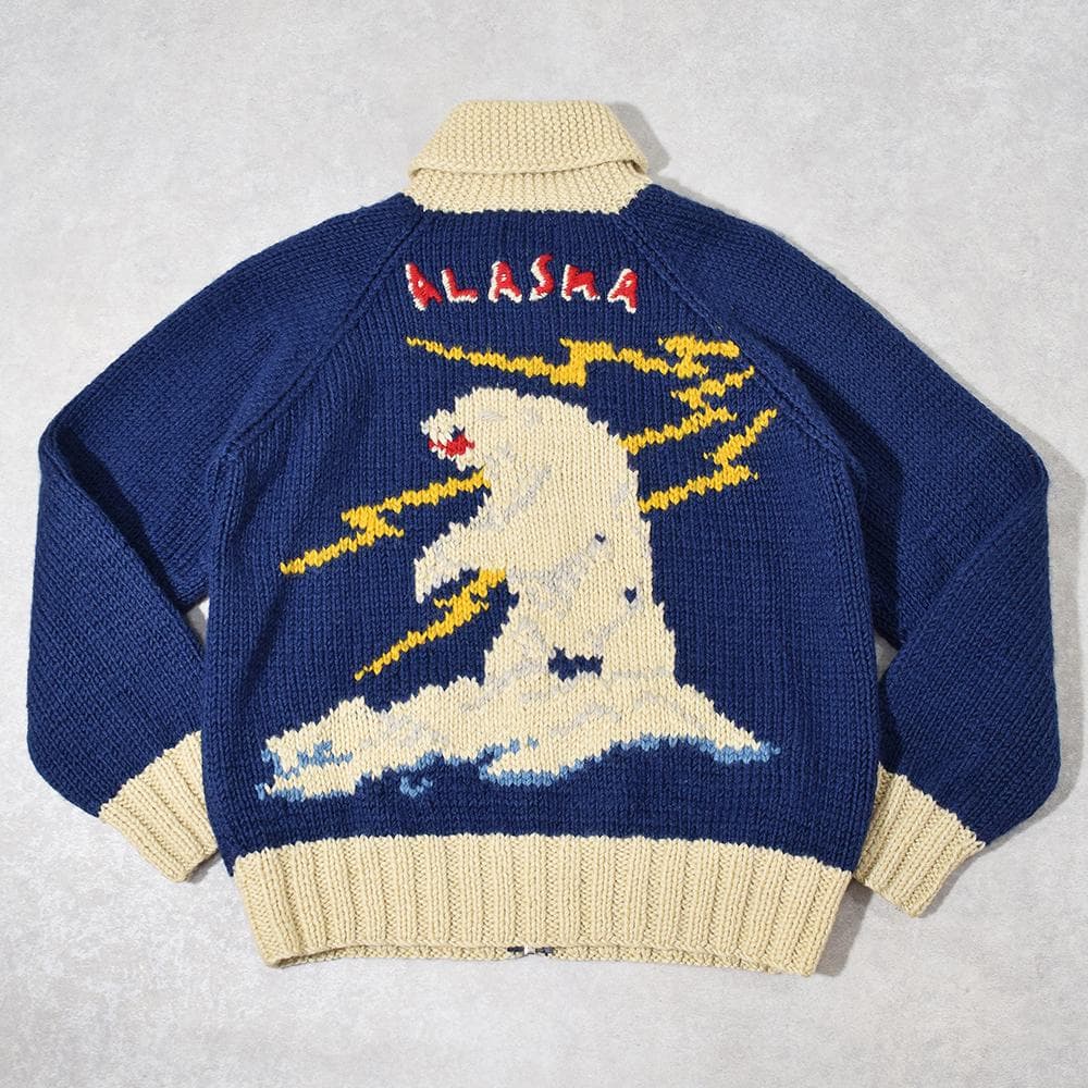 90s ALASKA カウチン ニット セーター S 古着 アメカジ ビンテージ