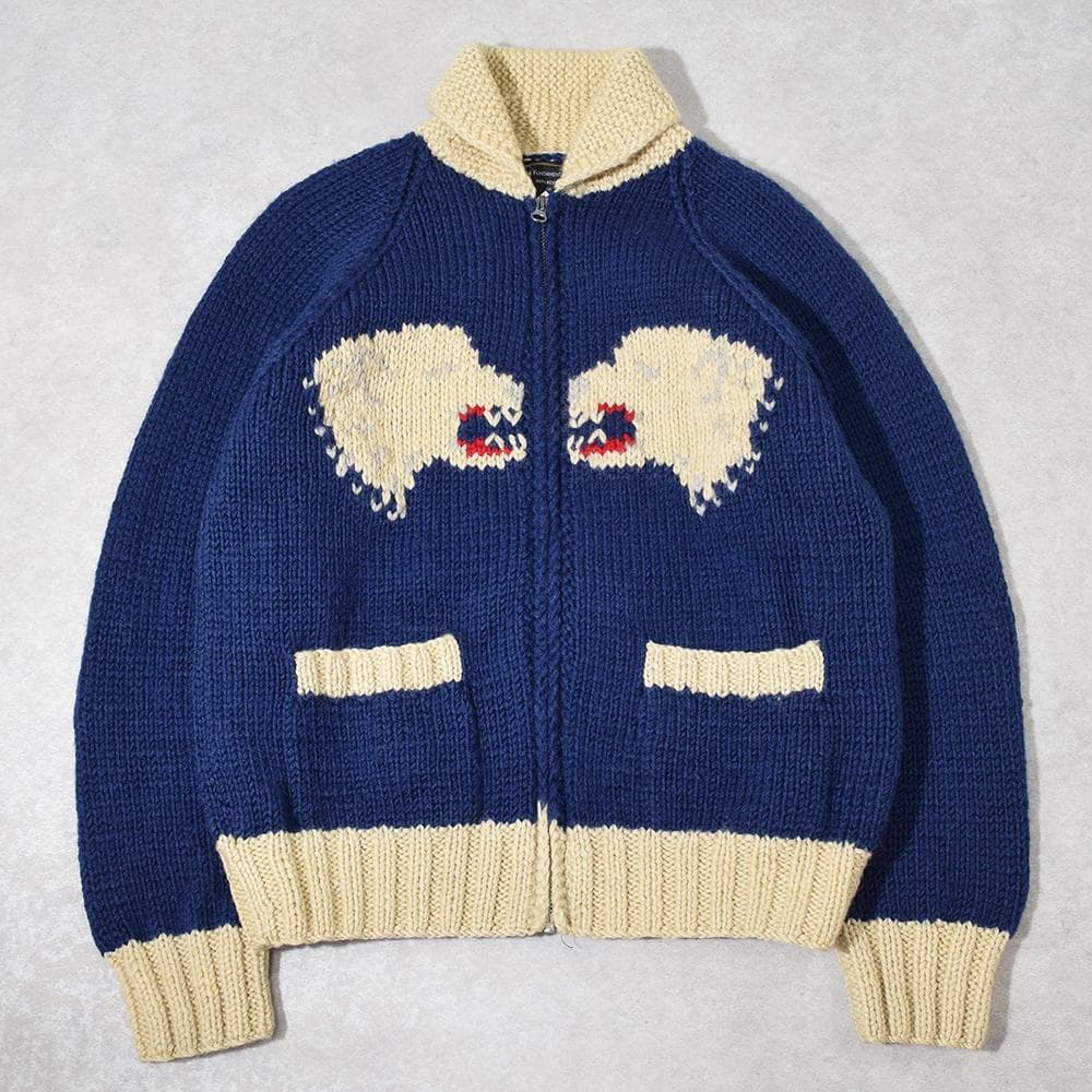 90s ALASKA カウチン ニット セーター S 古着 アメカジ ビンテージ