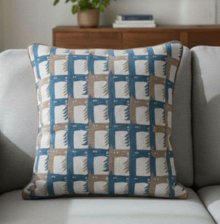 ❤45cm用❤パイピングクッションカバー❤サラブレッド＆コットンリネン