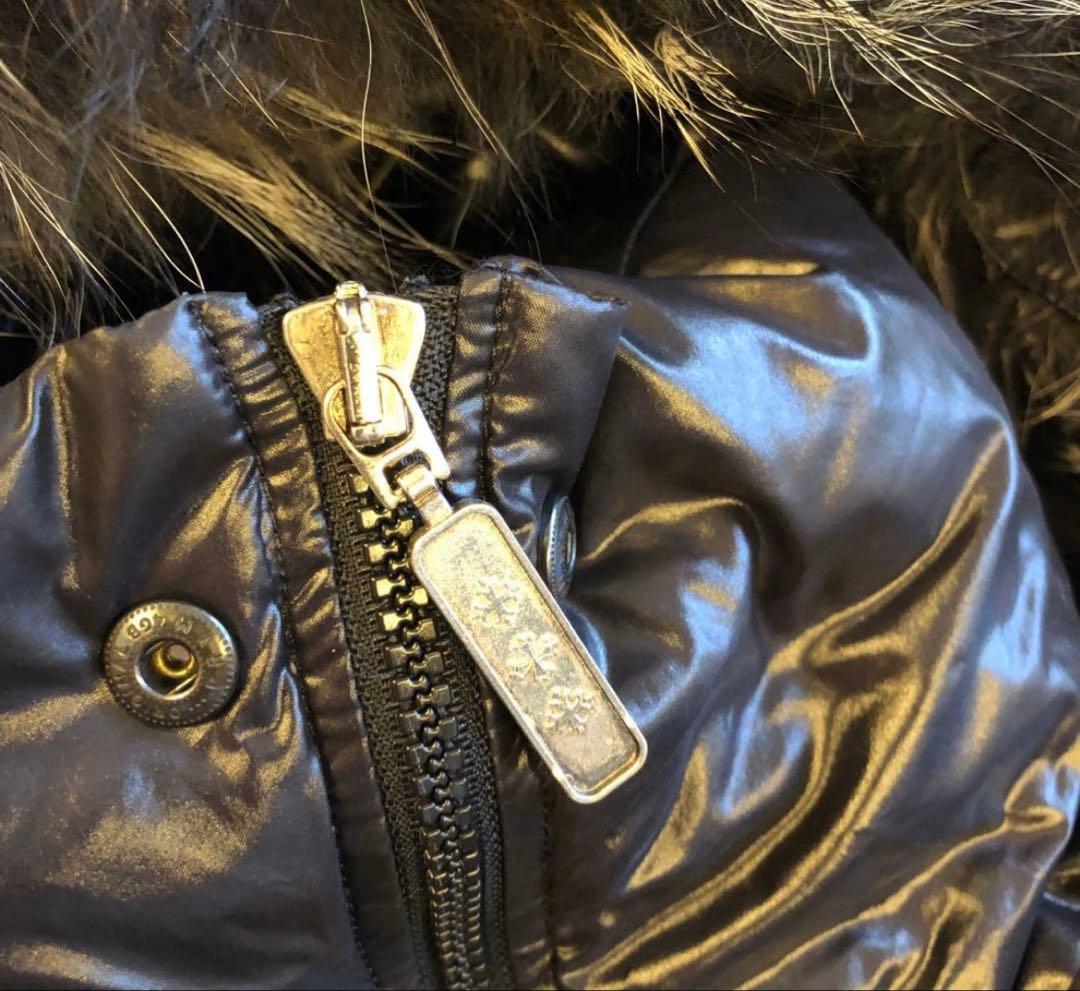 タトラス　ロングダウンコート　ラクーンファー　ブラック　L