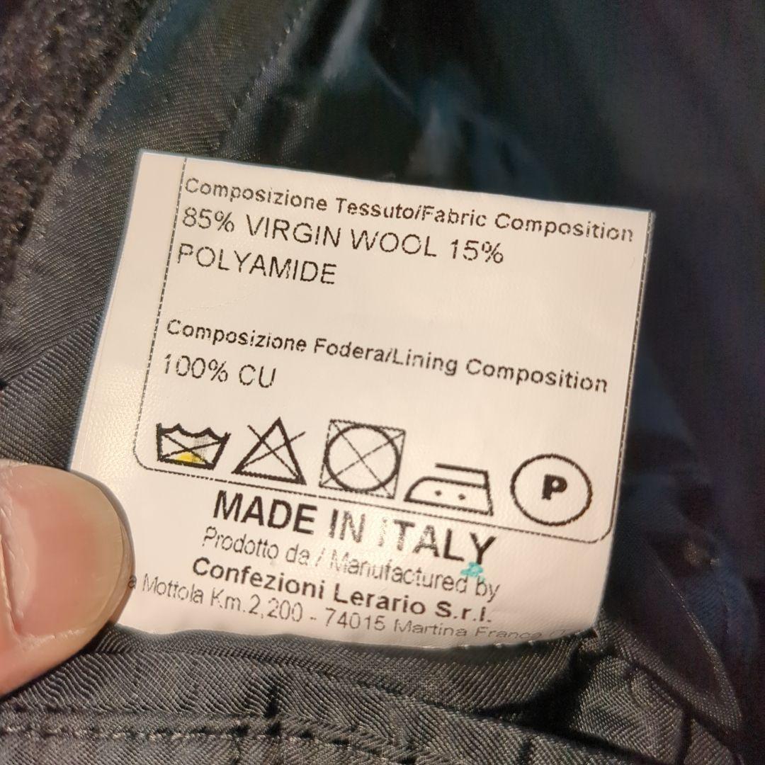 タリアトーレ チェスターコート くるみボタン 希少サイズ 54 ブラック