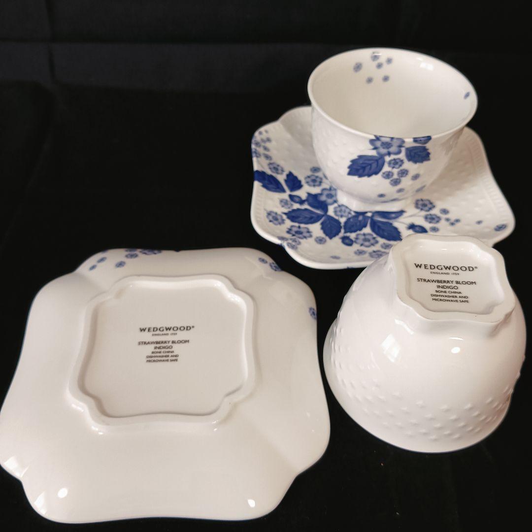 ウェッジウッド　ストロベリーブルーム　インディゴ　セット　ポット　カップ　皿