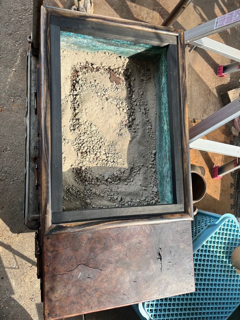 長火鉢、ケヤキ玉杢火鉢、ケヤキ長火鉢、 玉杢、火鉢、囲炉裏、