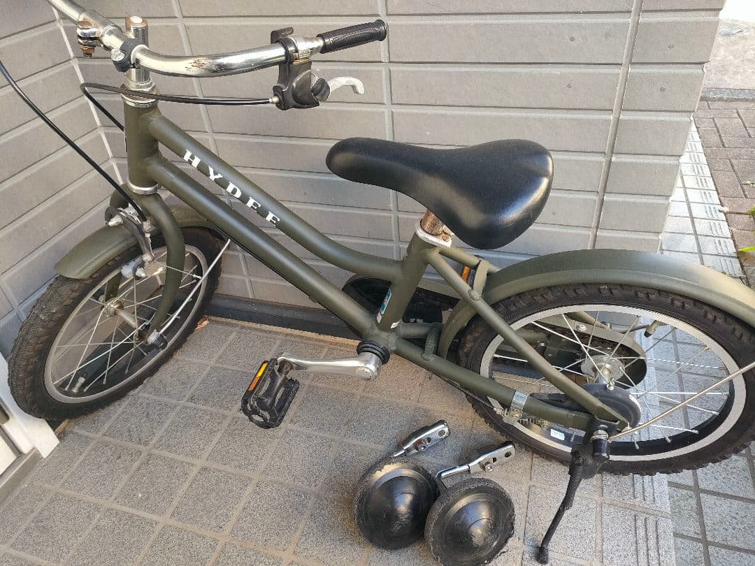 ⚠️引取限定⚠️再値下げ！HYDEE 幼児用自転車 16インチ オリーブグリーン