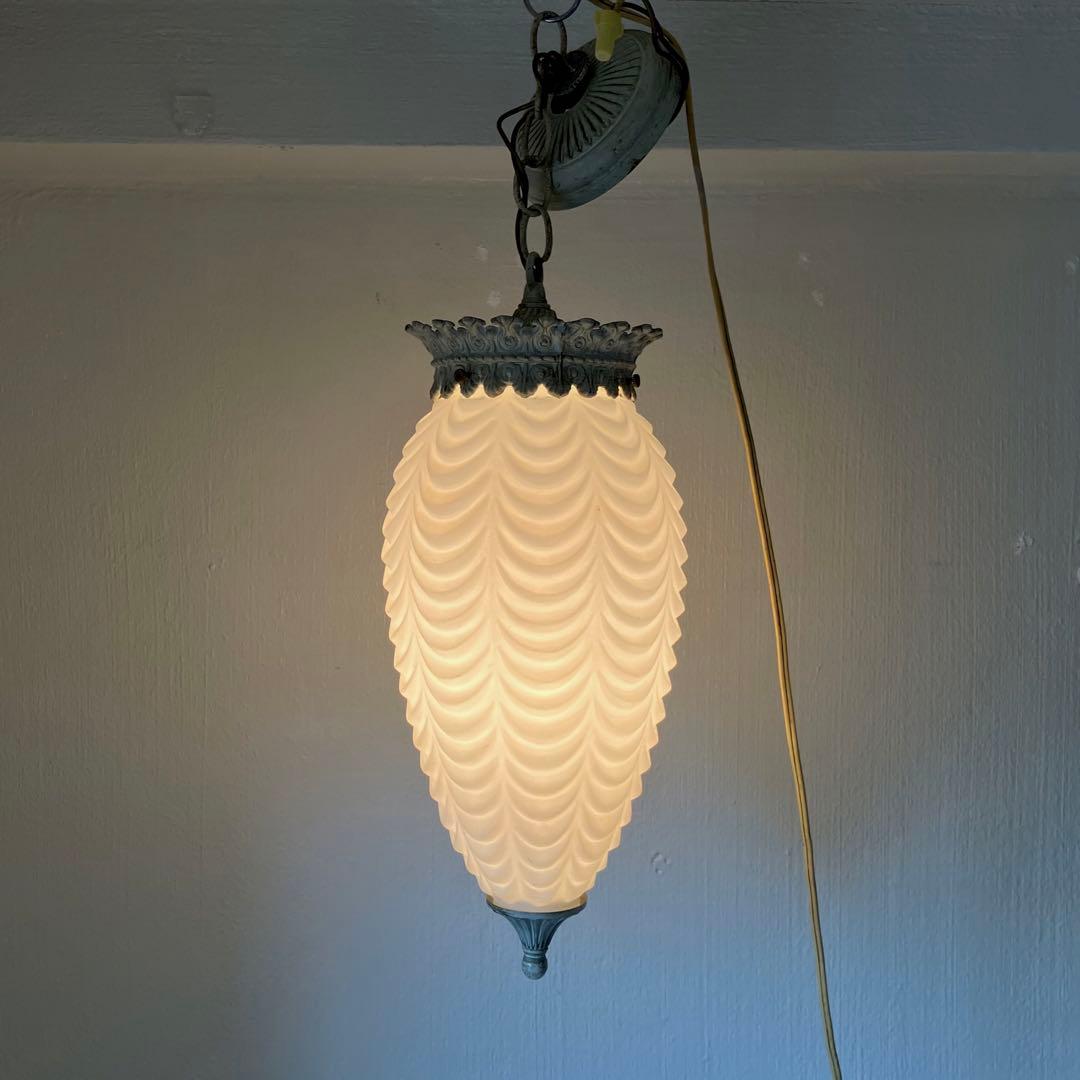 ヴィンテージ ハンギング ランプ / ガラスシェード