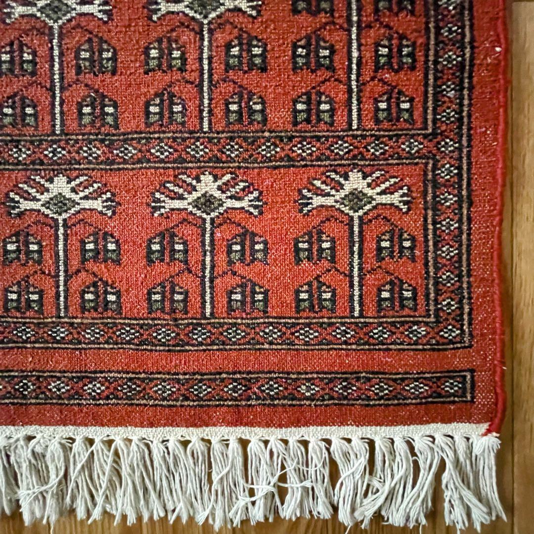 バルーチ産 本物 ペルシャ絨毯 手織り 玄関マット トライバルラグ