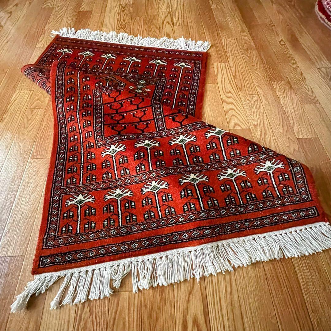 バルーチ産 本物 ペルシャ絨毯 手織り 玄関マット トライバルラグ