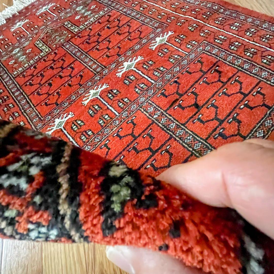 バルーチ産 本物 ペルシャ絨毯 手織り 玄関マット トライバルラグ