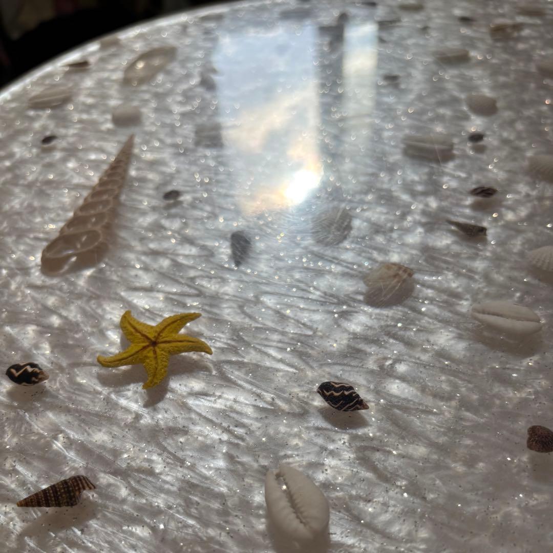 シェル ラタンテーブル　希少　アンティーク　サイドテーブル