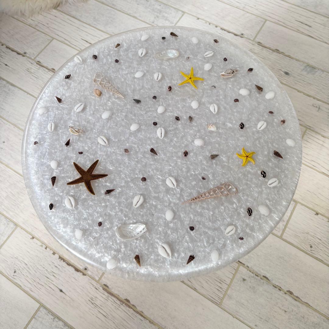 シェル ラタンテーブル　希少　アンティーク　サイドテーブル