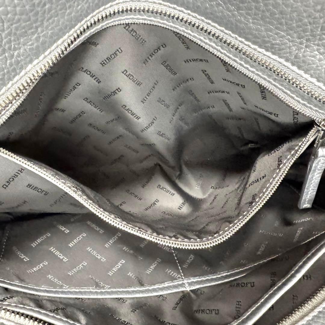 極美品 ヒロフ HIROFU トートバッグ リベロ Lサイズ シルバーグレー