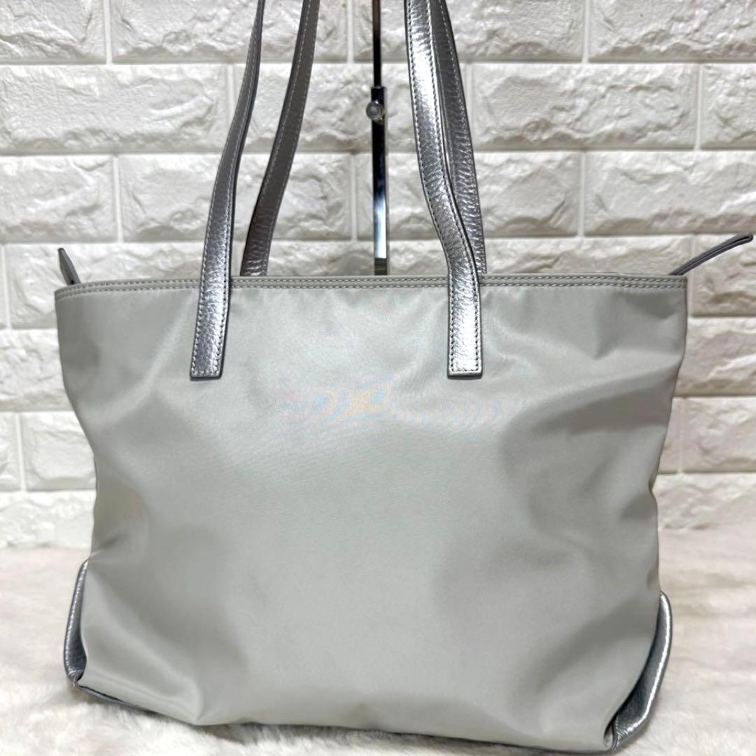 極美品 ヒロフ HIROFU トートバッグ リベロ Lサイズ シルバーグレー