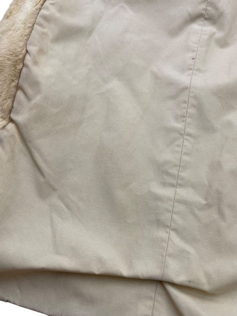 【FENDI】フェンディ　 毛皮　ナイロン　 ステンカラーコート ベージュ　40