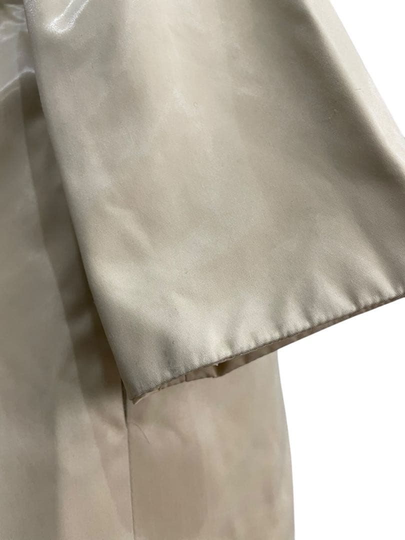 【FENDI】フェンディ　 毛皮　ナイロン　 ステンカラーコート ベージュ　40